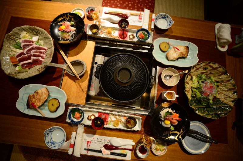 bữa ăn Washoku lữ quán Sanjiro Onsen